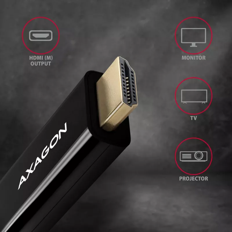 Axagon RVD-HI14C2 DisplayPort -> HDMI 1.4 kabelis 1,8 m, 4K/30Hz