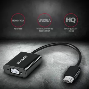 Axagon RVH-VGAN HDMI -> VGA adapteris FullHD, 1920x1200, audio OUT, power IN