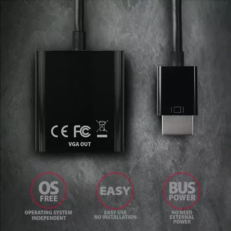 Axagon RVH-VGN HDMI -> VGA adapteris FullHD, 1920x1200