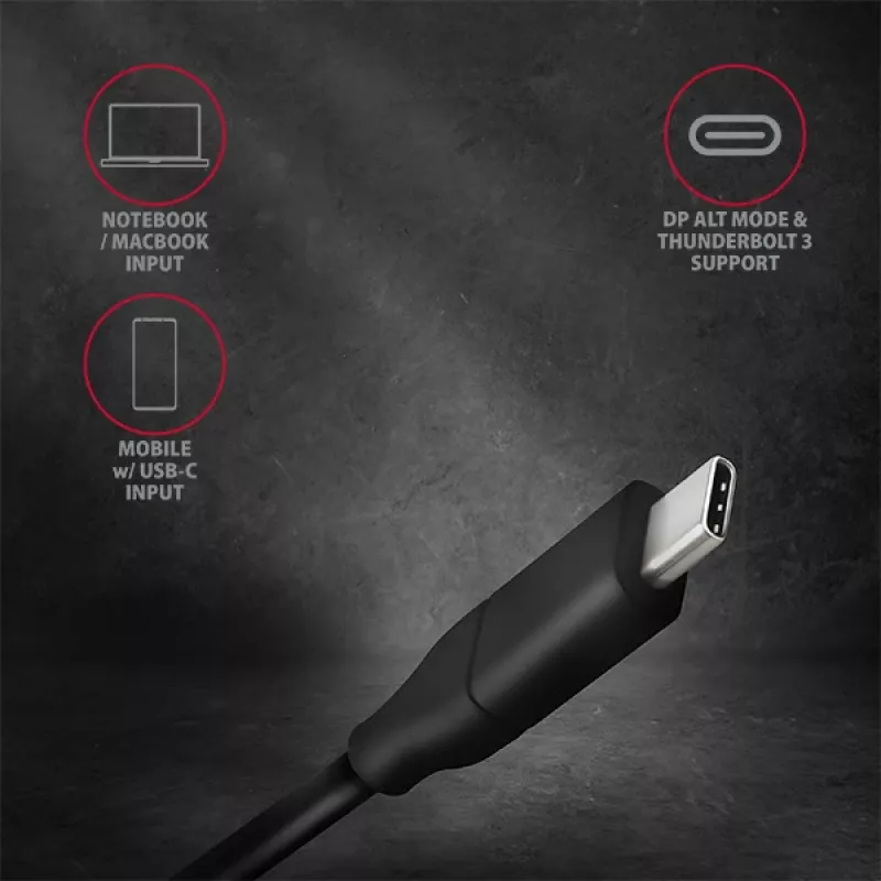 Axagon RVC-DPC USB-C -> DisplayPort kabelis 1,8 m 4K/60Hz