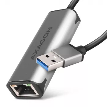 2,5 Gigabitu Ethernet adapteris AXAGON ADE-25R — USB Type-C, 10/100/1000/2500 Mbit, 5000 Mbit/s, alumīnijs, pelēks