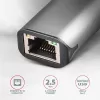 2,5 Gigabitu Ethernet adapteris AXAGON ADE-25R — USB Type-C, 10/100/1000/2500 Mbit, 5000 Mbit/s, alumīnijs, pelēks