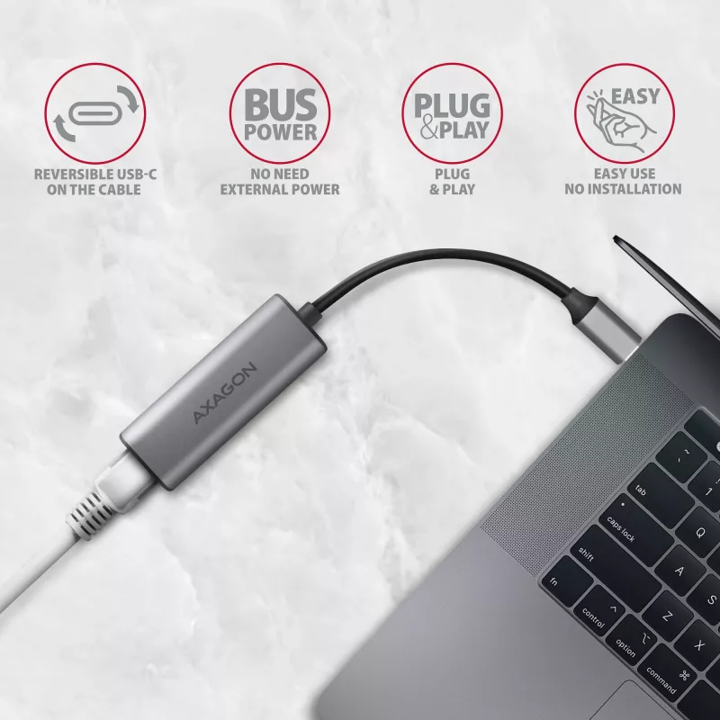 Axagon ADE-25RC SuperSpeed USB-C 2,5 gigabitu Ethernet adapteris