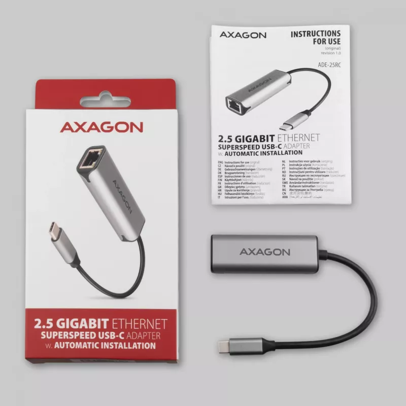Axagon ADE-25RC SuperSpeed USB-C 2,5 gigabitu Ethernet adapteris