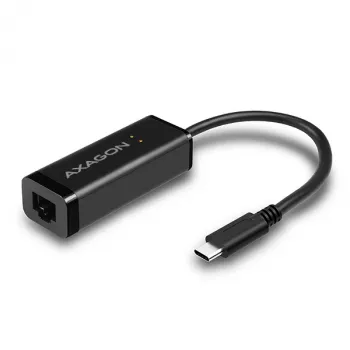 Axagon ADE-SRC USB-C gigabitu Ethernet adapteris, vadu, USB Type-C, Ethernet, 1000 Mbit/s, Melns
