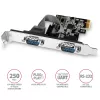 Axagon PCEA-S2N PCIe - 2x seriālo portu 250 kbps adapteris ar SP un LP