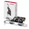 Axagon PCEA-S2N PCIe - 2x seriālo portu 250 kbps adapteris ar SP un LP