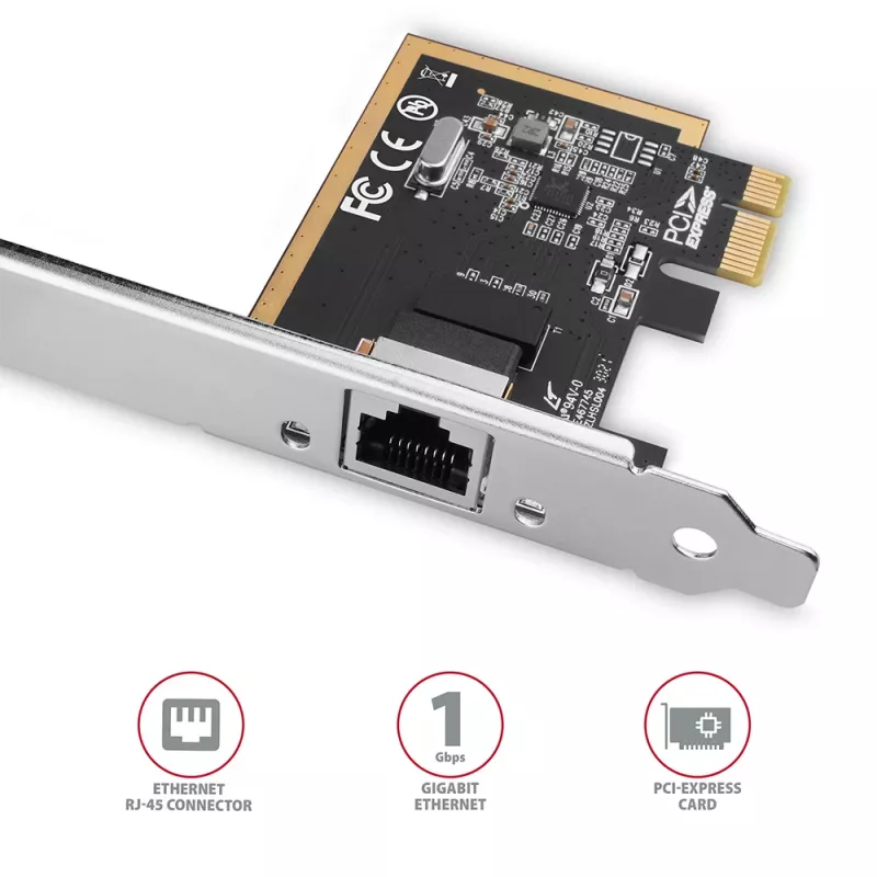 Axagon PCEE-GRF PCIe - Gigabit Ethernet adapter Realtek 8111F ar SP & LP