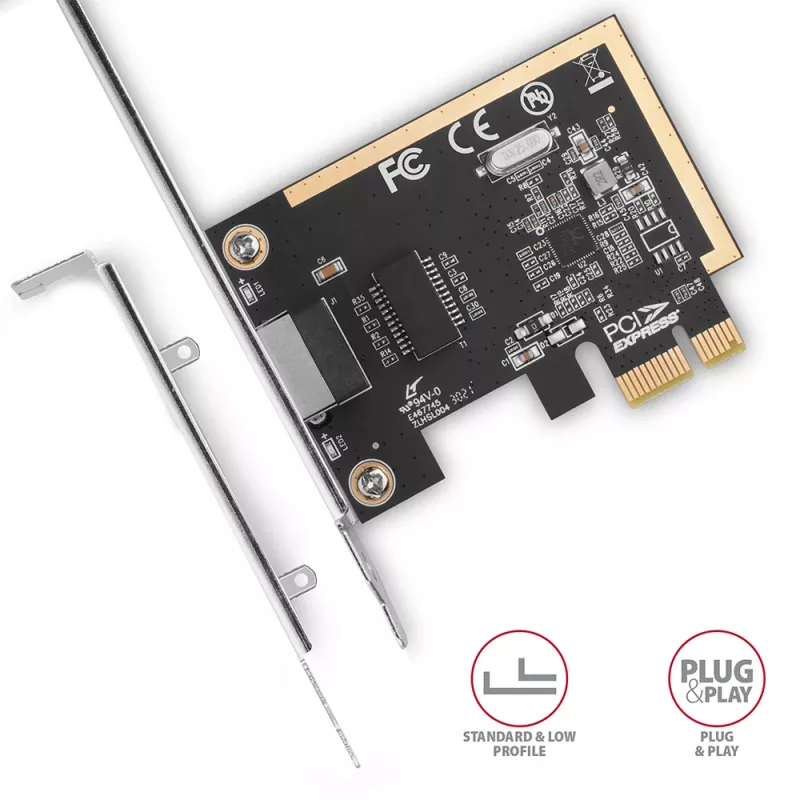 Axagon PCEE-GRF PCIe - Gigabit Ethernet adapter Realtek 8111F ar SP & LP