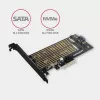 Axagon PCEM2-D PCIe x4 - M.2 NVMe M-key + SATA B-key slot adapteris ar SP un LP