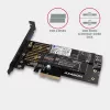 Axagon PCEM2-D PCIe x4 - M.2 NVMe M-key + SATA B-key slot adapteris ar SP un LP
