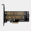 Axagon PCEM2-D PCIe x4 - M.2 NVMe M-key + SATA B-key slot adapteris ar SP un LP