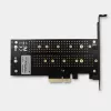 Axagon PCEM2-D PCIe x4 - M.2 NVMe M-key + SATA B-key slot adapteris ar SP un LP