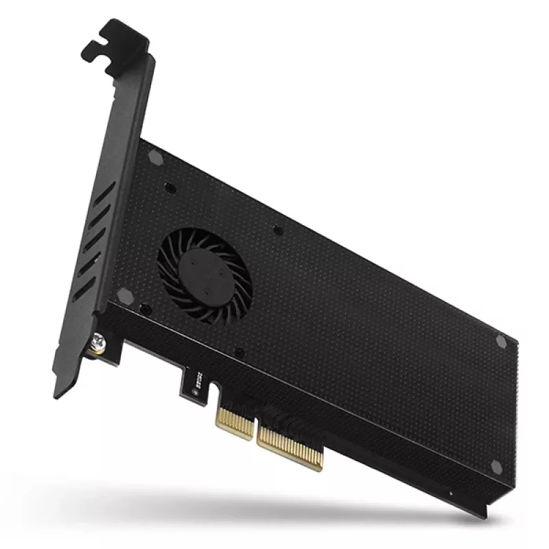 Axagon PCEM2-DC PCIe x4 - M.2 NVMe M-key + SATA B-key slot adapter w. cooler, SP & LP
