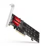 Axagon PCEM2-ND PCIe x8 - divu M.2 NVMe M-key slotu adapteris, RAID, datu slēdzis, ar SP un LP