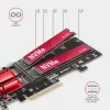 Axagon PCEM2-ND PCIe x8 - divu M.2 NVMe M-key slotu adapteris, RAID, datu slēdzis, ar SP un LP