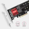 Axagon PCEM2-ND PCIe x8 - divu M.2 NVMe M-key slotu adapteris, RAID, datu slēdzis, ar SP un LP