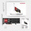 Axagon PCEM2-ND PCIe x8 - divu M.2 NVMe M-key slotu adapteris, RAID, datu slēdzis, ar SP un LP