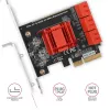 Interfeisa karte AXAGON PCES-SA6 — PCIe uz SATA (ASM1166), 6 Gbit/s, pilna augstuma/zema profila, iekšēja