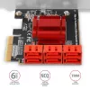 Interfeisa karte AXAGON PCES-SA6 — PCIe uz SATA (ASM1166), 6 Gbit/s, pilna augstuma/zema profila, iekšēja