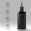 Axagon ACU-DPQ65 GaN sienas lādētājs 65W, 3x ports (USB-A + divi USB-C), PD3.0/QC4+/PPS/Apple