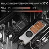 Axagon CLR-M2FAN vara radiators ar ventilatoru vienpusējiem un divpusējiem M.2 SSD diskiem, izmērs 2280, augstums 13 mm.