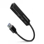 Axagon HMA-GL3A Multiport-Hubs USB 3.0 Type A Gbit-LAN 3x USB-A microSD Vadu USB 3.2 Gen 1 (3.1 Gen 1) Type-A Melns