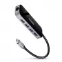 Axagon HMC-6GL USB 3.2 Gen 1 centrmezgls, 3x USB-A, HDMI 4k/30Hz, RJ-45, PD 100W, 20 cm USB-C kabelis