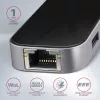 Axagon HMC-6GL USB 3.2 Gen 1 centrmezgls, 3x USB-A, HDMI 4k/30Hz, RJ-45, PD 100W, 20 cm USB-C kabelis