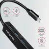 USB-C centrmezgls Axagon HMC-GL3A 3x USB-A Gbit-LAN Melns