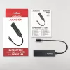 USB-C centrmezgls Axagon HMC-GL3A 3x USB-A Gbit-LAN Melns