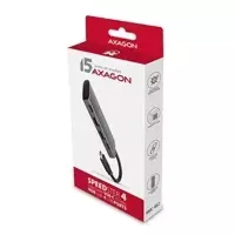 AXAGON HMC-4G2, USB-C 3.2 Gen 2 10 Gb/s centrmezgls, porti 2x USB-A + 2x USB-C, USB-C kabelis 13 cm