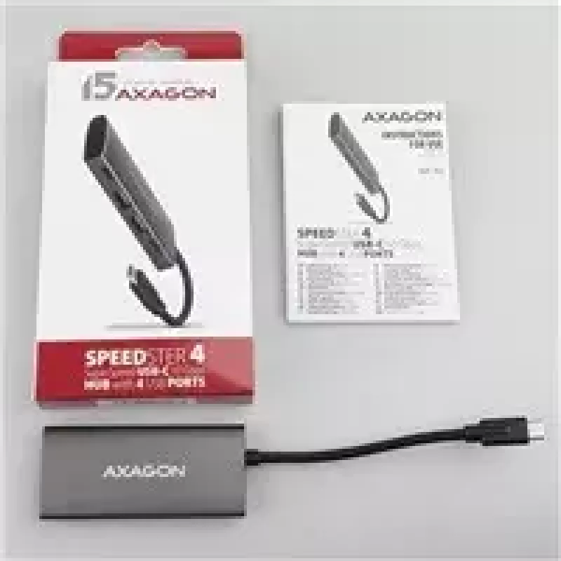 AXAGON HMC-4G2, USB-C 3.2 Gen 2 10 Gb/s centrmezgls, porti 2x USB-A + 2x USB-C, USB-C kabelis 13 cm