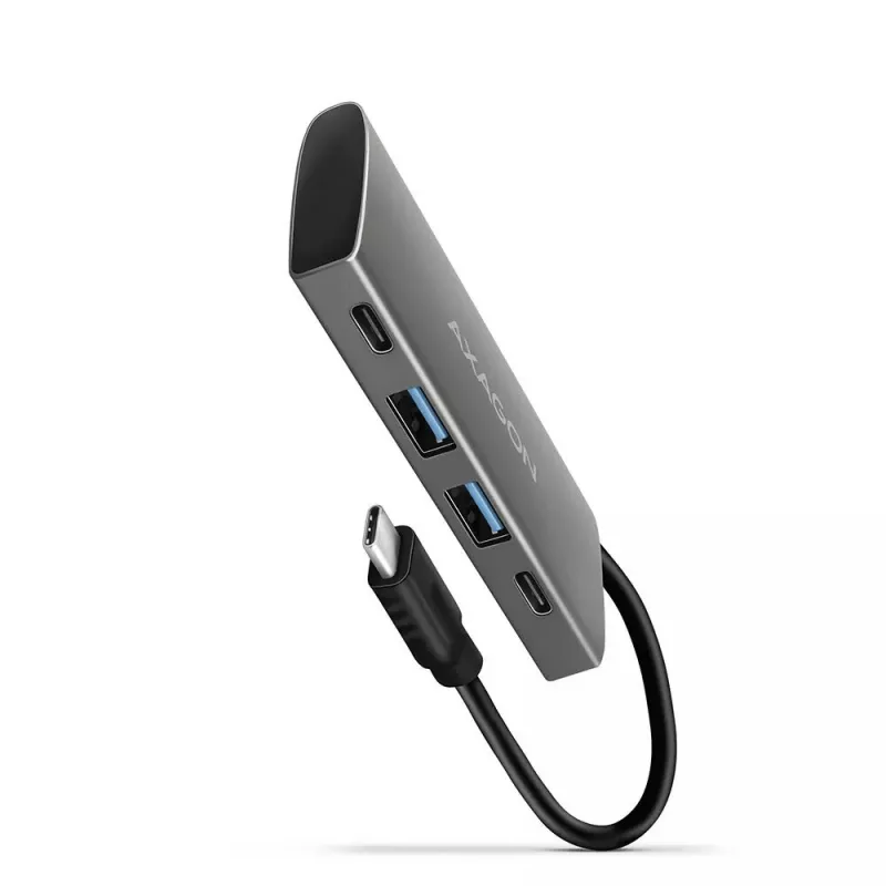 AXAGON HMC-4G2, USB-C 3.2 Gen 2 10 Gb/s centrmezgls, porti 2x USB-A + 2x USB-C, USB-C kabelis 13 cm