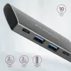 AXAGON HMC-4G2, USB-C 3.2 Gen 2 10 Gb/s centrmezgls, porti 2x USB-A + 2x USB-C, USB-C kabelis 13 cm