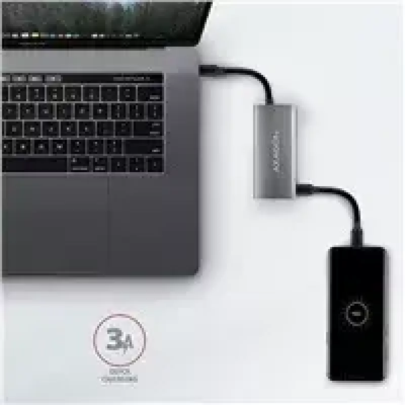 AXAGON HMC-4G2, USB-C 3.2 Gen 2 10 Gb/s centrmezgls, porti 2x USB-A + 2x USB-C, USB-C kabelis 13 cm