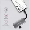 AXAGON HMC-4G2, USB-C 3.2 Gen 2 10 Gb/s centrmezgls, porti 2x USB-A + 2x USB-C, USB-C kabelis 13 cm