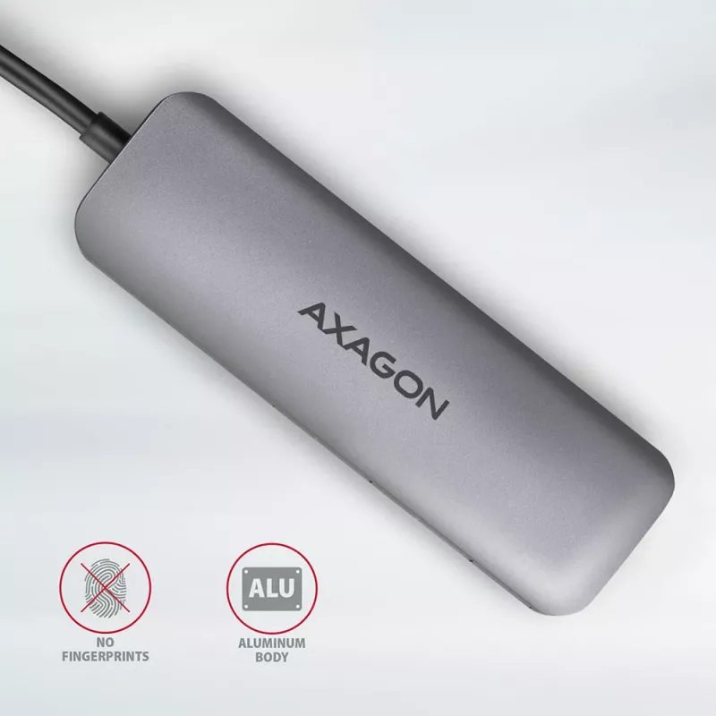 Axagon HMC-5 USB 3.2 Gen 1 centrmezgls, 2x USB-A, HDMI, SD/microSD, PD 100W, 20cm USB-C kabelis
