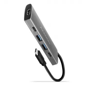 Axagon HMC-5G2 USB 10Gbps centrmezgls, 2x USB-A, 2x USB-C, HDMI 4k/60Hz, PD 100W, USB-C kabelis