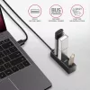 Axagon HUE-M1AL 4x USB 3.2 Gen 1 MINI centrmezgls, metāls, 1,2 m USB-A kabelis