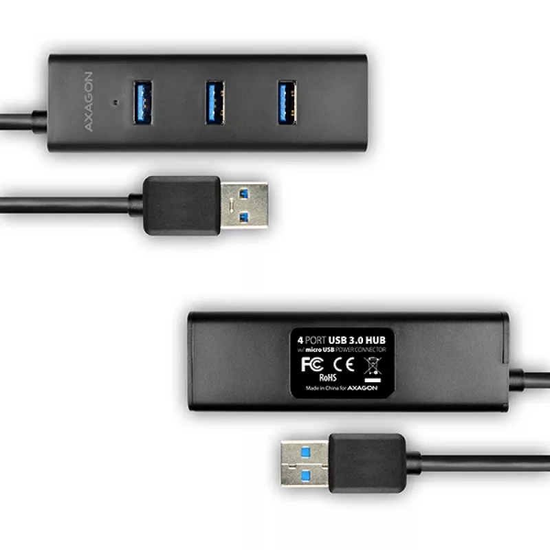 Axagon HUE-S2B 4x USB 3.0 CHARGING centrmezgls, barošana micro USB