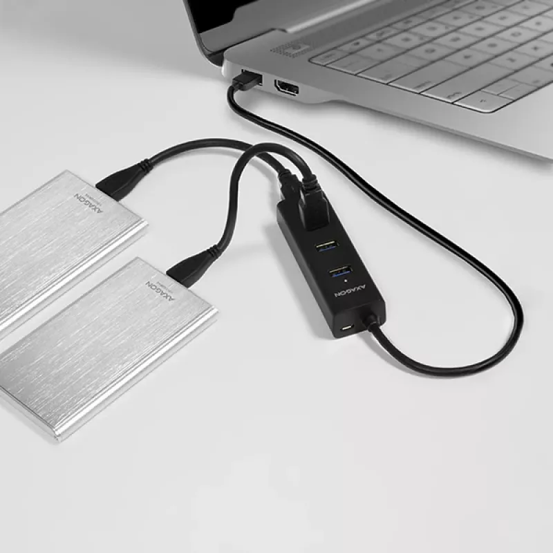 Axagon HUE-S2B 4x USB 3.0 CHARGING centrmezgls, barošana micro USB