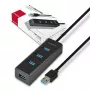 Axagon HUE-S2BL 4x USB 3.0 CHARGING centrmezgls ar 1,2 m kabeli, micro USB barošana
