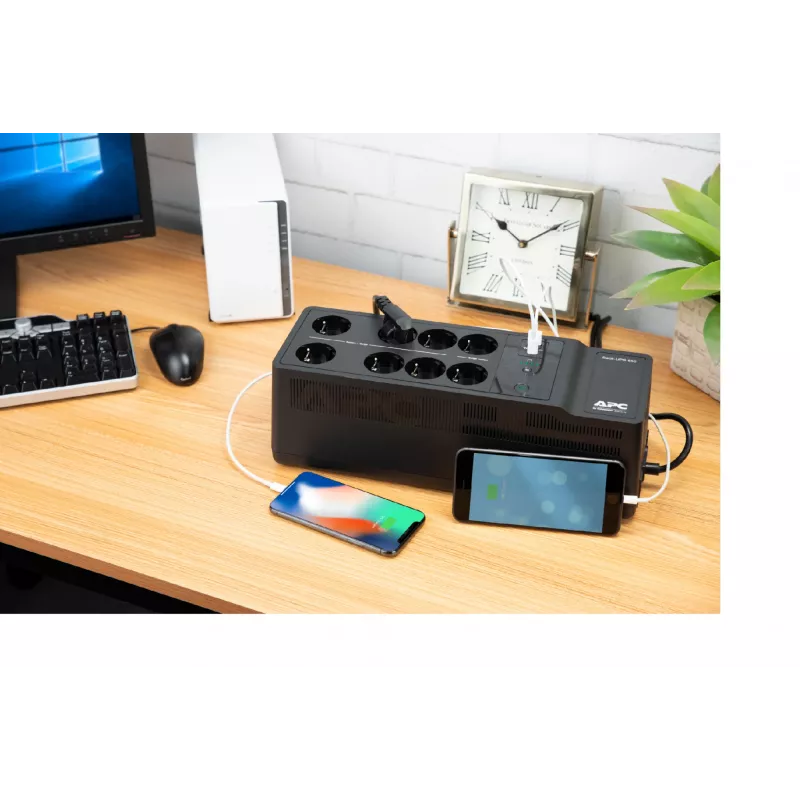APC Back-UPS BE850G2-GR - Avārijas barošanas bloks 8 kontaktligzdas, 850VA, 2 USB lādētāji, 1 USB datu ports