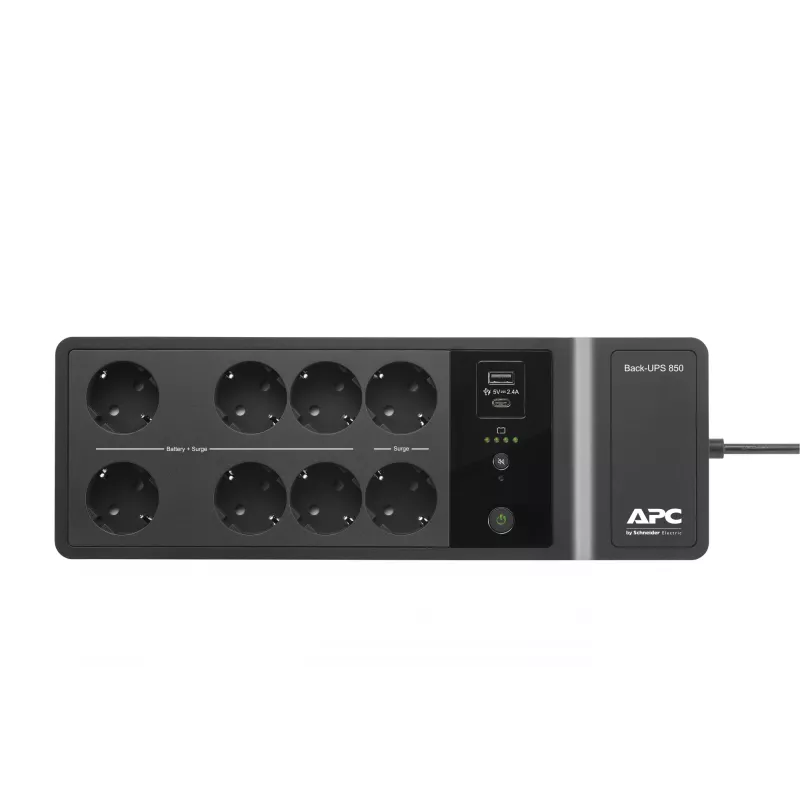 APC Back-UPS BE850G2-GR - Avārijas barošanas bloks 8 kontaktligzdas, 850VA, 2 USB lādētāji, 1 USB datu ports