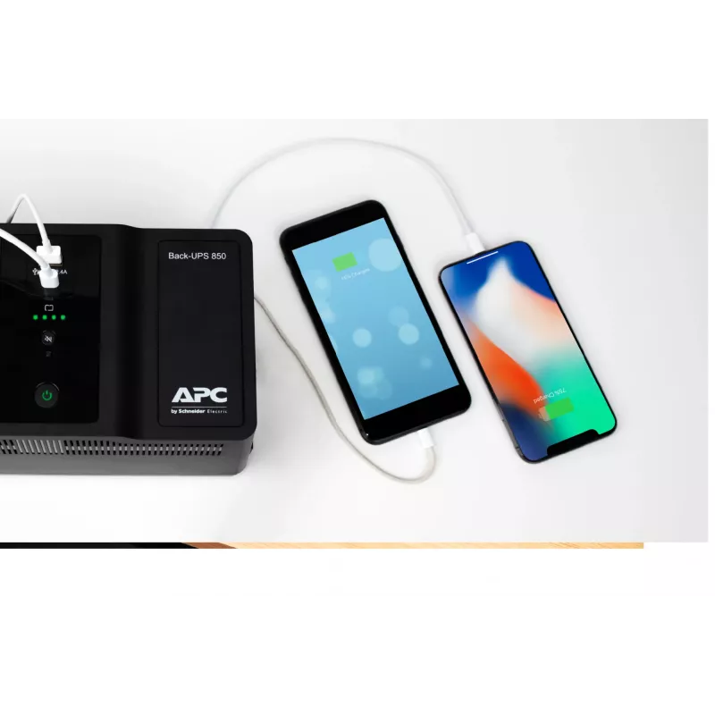 APC Back-UPS BE850G2-GR - Avārijas barošanas bloks 8 kontaktligzdas, 850VA, 2 USB lādētāji, 1 USB datu ports