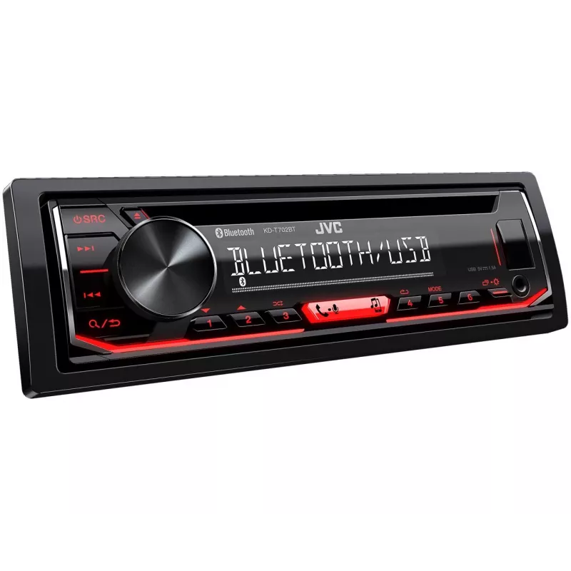 JVC KD-T702BT 1-DIN CD uztvērējs, melns, 1 DIN, 200 W, 50 W, CD, LCD