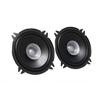 Auto skaļrunis JVC CS-J510X — 2 ceļu apaļš 13 cm (4 collas), 30 W nominālā / 250 W maksimālā, 4 Ω, vizlas konuss, montāžas dziļums 4,35 cm (2 gab.)