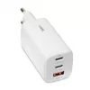IBOX mobilās ierīces lādētājs ILUC65W, 65W, 2x USB-C + 1x USB-A, balts, 1,5 m kabelis
