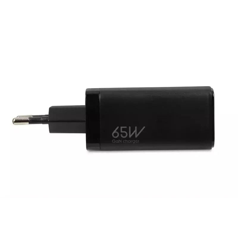 Maiņstrāvas mobilo ierīču lādētājs IBOX ILUC65B — 65 W, 3x USB (2x USB‑A Gen1, 1x USB‑C), melns, 100–240 V